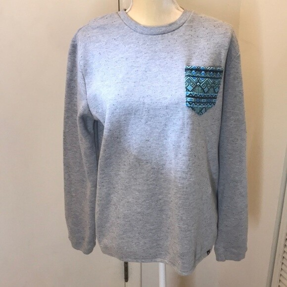 Hurley gray pullover sweater with pocket design size large - Picture 1 of 10